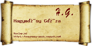 Hagymásy Géza névjegykártya