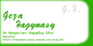 geza hagymasy business card
