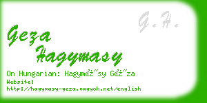 geza hagymasy business card